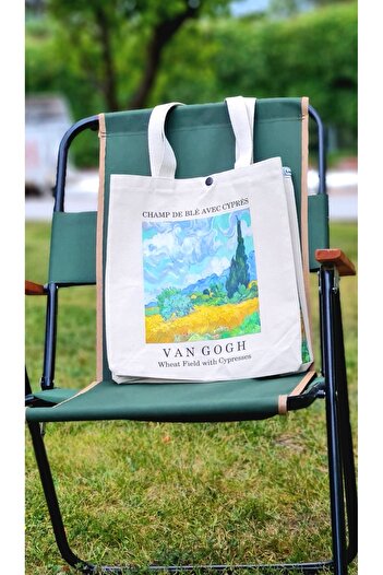 Luvili Van Gogh Canvas Tote Bag with Snap Fasteners Premium Series |   Avec Cypress