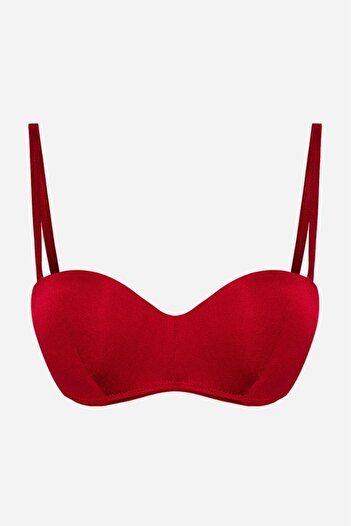 ELOSH BOUTIQUE Ip Strap Padded Whole Cup Balconette Removable Strap Knitted Bra