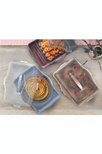Bursev Pyrex Storage Dumpling Carrying Container Rectangular Square Round Cake And Cake Storage Container Presentation Tray