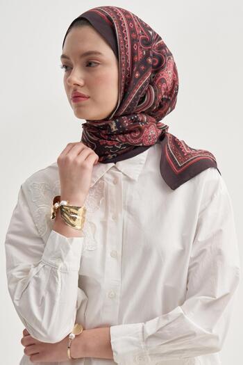 carell Βαμβακερό σάλι Sienna Burgundy Nilla