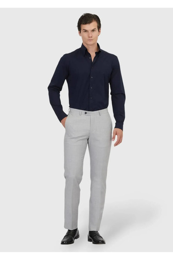 Ramsey Μπλουζάκι με μπλέ μονόχρωμο casual fit casual βαμβακερό μείγμα