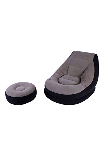 Intex Ultra Soft Padded Seat and Angled Backrest Vinyl Chair Lounge with Ottoman