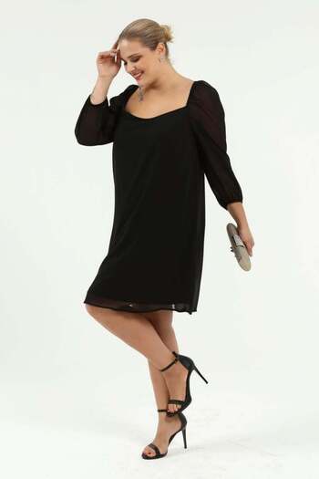 Zer Otantik Princess Sleeve Plus Size Chiffon Dress Kl8043
