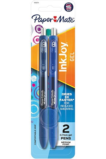 Newell Paper Mate Inkjoy Gel Pens, Medium Point, Blue Assorted, 2-Pack