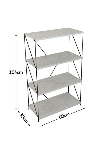 BAITY 4-tiered table with wooden shelves