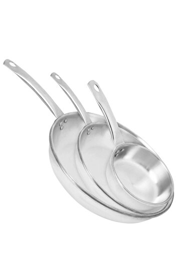october Aluminum Frying Pan Set with Steel Handle - 3 Pieces, Various Sizes