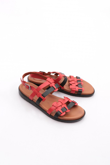 DGN 581 Women's Colorful Banded Ankle Strap Belted Sandals