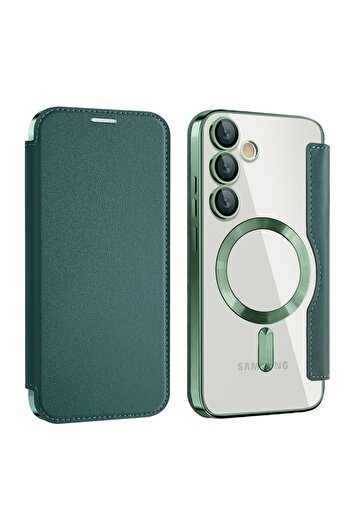 OEM Case for Samsung Galaxy S24, Leather, Green