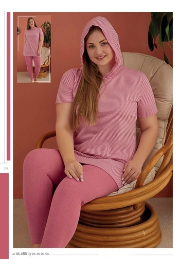 ANWELLA Cotton Lycra Plus Size Oversized Pajama Set