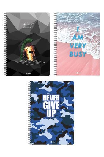 Le Color Set of 3 School Notebooks A4 2 Checkered 1 Line