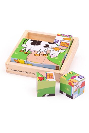 BIGJIGS Toys Cubic puzzle - domestic animals