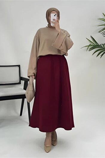 CNG MODA Puff Scuba Fabric Zippered Skirt