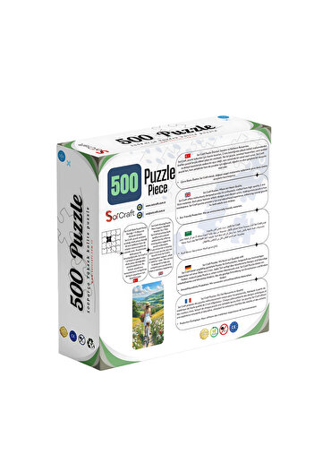 Soi Craft 500 Parça Puzzle Yaz Manzaralı Dağ Köyü Çiçekli Bisikletli Kız Temalı