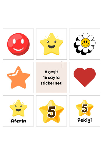 Bimotif Set of 8 Kinds of Teacher Stickers, 852 Pcs (16 Sheets)