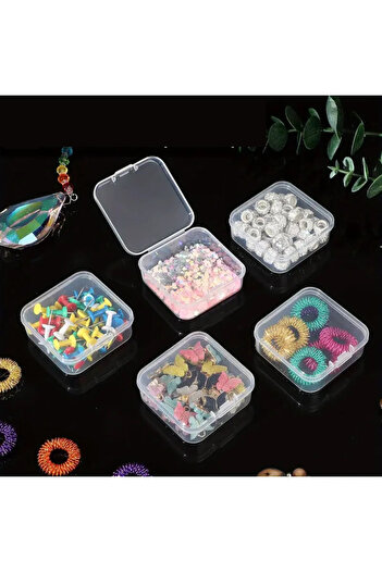 FESECRAFT 3Pcs Multipurpose Transparent Jewelry Beads Medicine Nails Earrings Necklace Plastic Storage Box with Lid
