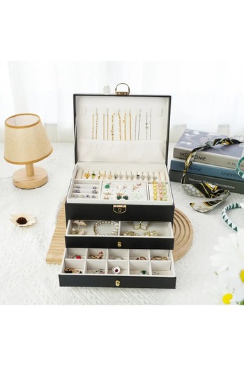 Arzu Güzel Cosmetics Large Storage Capacity Drawers Lockable Jewelry Box Necklace Ring Earring Jewelry Organizer