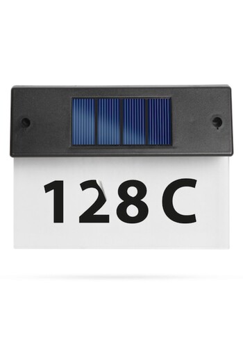 SOHO Număr de casă din plexiglas cu iluminare LED și energie solară, negru
