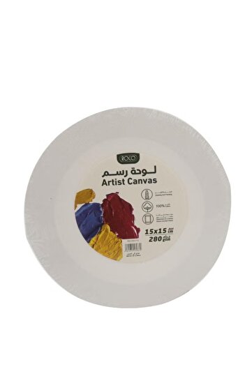 Roco Round Stretched Canvas – 15 x 15 cm, Rough Texture
