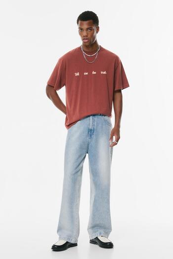Pull & Bear Short sleeve T-shirt with graphic and slogan