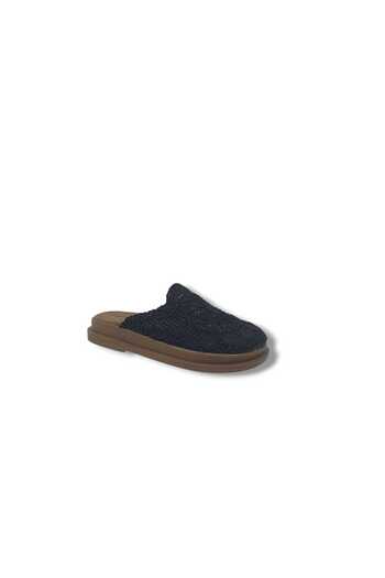 Zerhan 11706 Women's Black Macrame Knitted Slippers