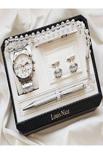 Generic Men's set, waterproof watch, pen, cufflinks, rosary, and luxury box