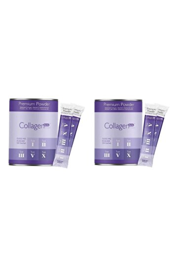 Collagen Forte Platinum 2 Box Powder Collagen 300g, 5 Types Powder Collagen 10,000Mg X 30 Shas & Multivitamin Strawberry Flavored