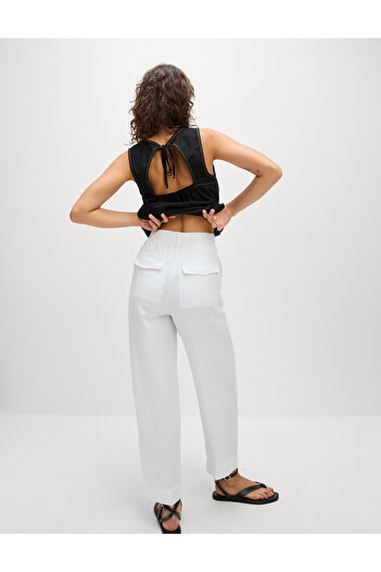 Marks & Spencer Saf Keten Tapered Pantolon