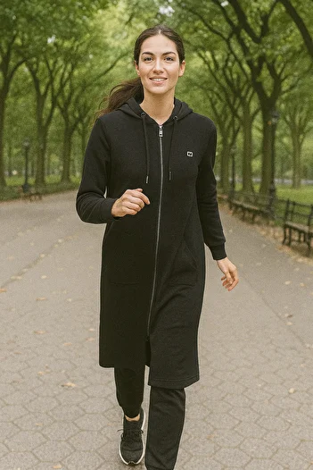 Duss Slim Fit Hijab Tunic Set with Side Pocket Detail