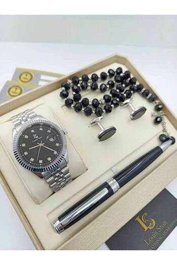 Generic Men's set, waterproof watch, cufflinks, pen, rosary, and luxury box