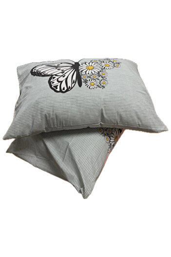 Clasy Ranforce 100% Cotton 2 Piece Pillow Case Green Floral