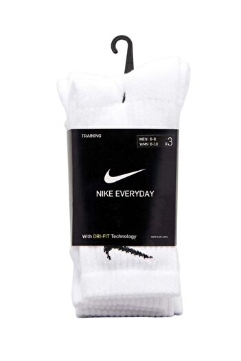 Nike 3 чифта унисекс чорапи за ежедневно спортно бягане и тренировки - с памучна подплата, Dri-Fit SX7664-010