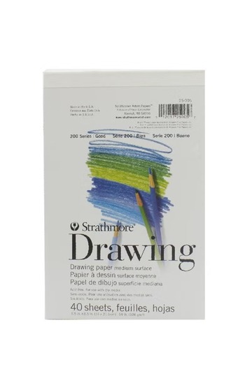 Strathmore Drawing Pad 104 gsm – White, 5.5 x 8.5 in, 40 Sheets