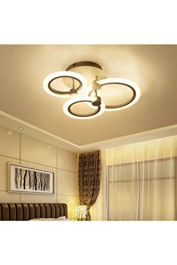 Jiju LED Chandelier 3 Circles 2.4G Wifi Remote Control with Light/Cold/Warm/Neutral Adjustable Intensity
