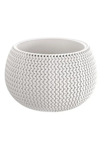 Prosperplast Dekorativní květináč, kulatý, bílý, 29 x 19,5 cm, miska Splofy