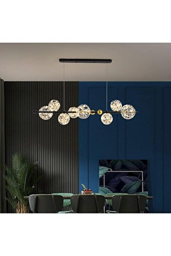 edc Modern LED Chandelier 70W With 8 Transparent Globes
