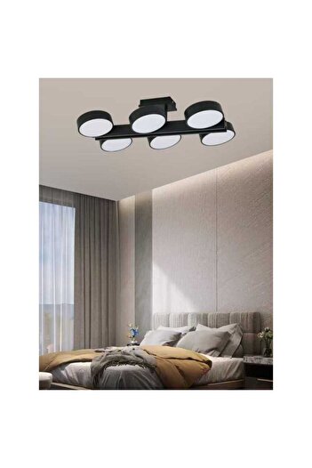 Jiju LED Chandelier Black 6x12w With 2.4G WiFi Remote Control, 3 Dimmable Lights