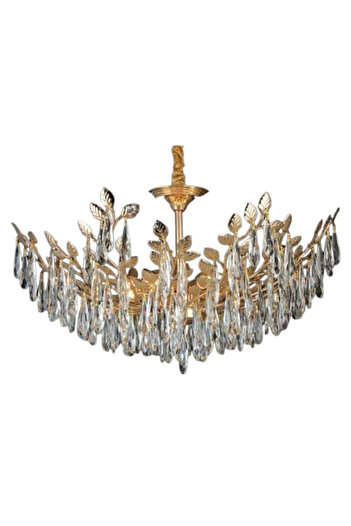 edc Candelaburu Cristal D85cm Auriu Moderna 8xE14