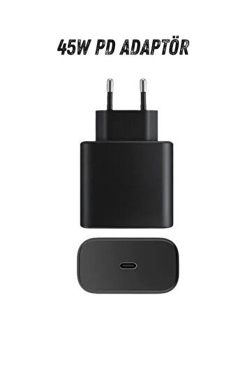 Teknoşık Samsung Galaxy S23 Ultra S23+ S24 Ultra S24+ 5G Uyumlu 45W PD Turbo Hızlı Şarj Adaptörü