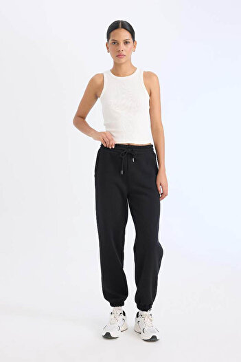 DeFacto Jogger Sweatpants - Thick, Elastic Waist, Lace-Up, Straight Pocket W1505Az24Wn