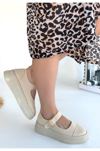 Erbilden Lunni Beige Linen Sports Shoes