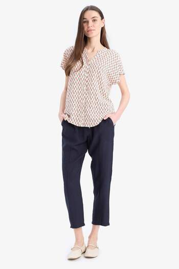 DeFacto Regular Fit Apache Collar Print Short Sleeve Shirt I6173Az25Sm