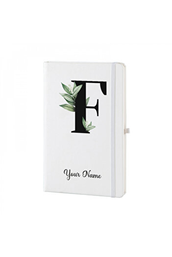 Dekormarket Personalized White Notebook with Initial “F”