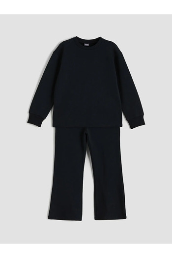 LC Waikiki Lcw Ecosblack Crew Neck Girls Sweatshirt and Leggings