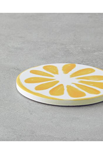 English Home Lemon Ceramic Coaster 11 cm Yellow