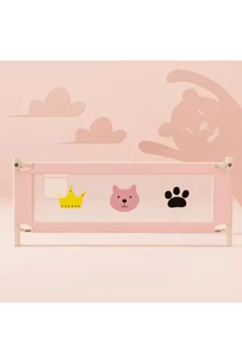 Kardett Pink baby bed safety barrier, 150 cm, adjustable height 71–99 cm, vertical system, safety