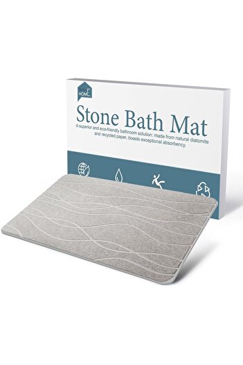 Generic Stone Bath Mat, Natural Diatomaceous Quick Drying Mat, 39 * 60CM Non-Slip Super Absorbent Qu