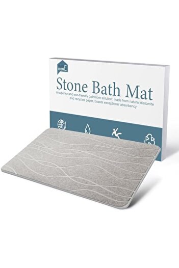 Generic Stone Bath Mat, Natural Diatomaceous Quick Drying Mat, 39 * 60CM Non-Slip Super Absorbent Qu