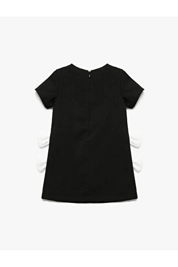 Koton Short Sleeve Bow Detail Crew Neck Dress