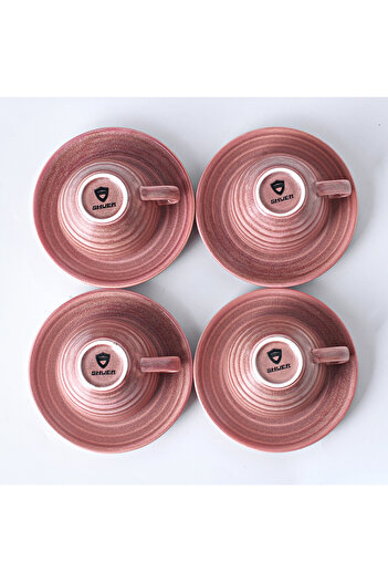 sharpdo 8-Piece Kiln Variable Glaze Process Round Linear Ceramic 200 ml Coffee Cup And Sauce