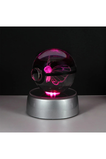 Choice12 5cm with Base Butterfree Pokemon 3D Crystal Ball Pikachu Gengar Eevee Mewtwo Anime Game Pokeball Led